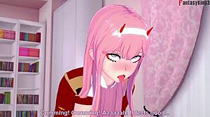 Zero Two rides hard in darling fantasy hentai