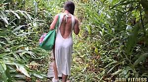 Dani fitness hikes with fan, trail blowjobs nature anal tits fuck