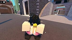 emma's big ass pounded bent over by three guys on whorblox street!!