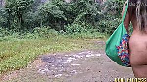 Dani fitness hikes with fan, trail blowjobs nature anal tits fuck