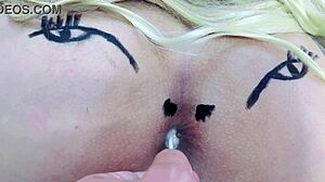 naughty pink ass teases with full lollipop suck through sheer red