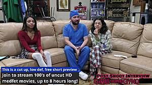 What Happens During Solana's First Gyno Exam with Shaved Pussy Spread?