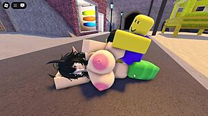 emma's big ass pounded bent over by three guys on whorblox street!!