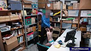 Skinny shoplifter teen pounded hard by lp officer pov