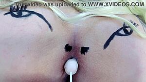 naughty pink ass teases with full lollipop suck through sheer red