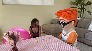 brunette mystic christina tongues magic crystal balls at casting