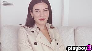 check out this milf xris kovtos posing hot in playboy interview stripping natural tits outdoors