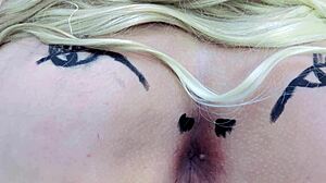 naughty pink ass teases with full lollipop suck through sheer red