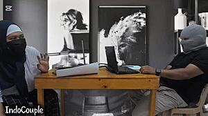 real orgasm caught on cam during home office pussy break