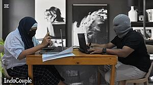 real orgasm caught on cam during home office pussy break