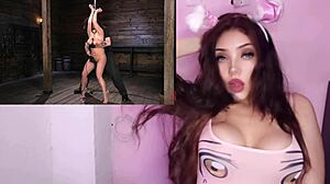 angela's first slave scene horny latina big tits creampie submission