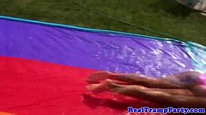 Outdoor Orgy Turns Amateur Cum Bubbles Everywhere