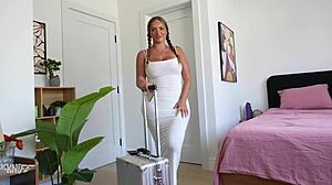 my step-sis alanna pow strips naked for bed teasing