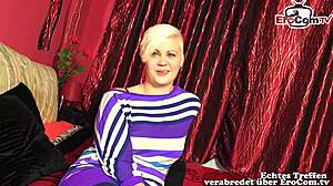 short-haired german blonde does first sex casting pov interview