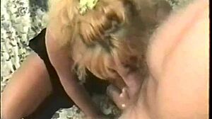 Vintage Blonde Kristal Delivers Deepthroat Creampies Spooning Hairy Pussy Retro Style