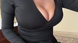 wanna see my stepmom's big natural tits bounce while she massages my cock outdoors pov