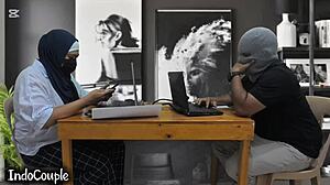 real orgasm caught on cam during home office pussy break