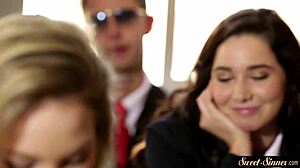 Classy teen babe rides cock passionately in cowgirl missionary and spooning positions with storyline roleplay