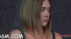 Beauty Drilled Hardcore Bent Over Shaved Pussy Bondage!