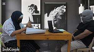 real orgasm caught on cam during home office pussy break