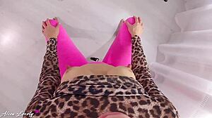 Sexy babe teaches dick sucking in tight leggings flashing huge puffy nipples female pov