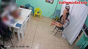 hot model poses backstage while producer showers fans get free peek