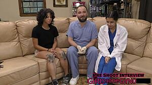 Petite Brunette Nurse Nicole Luva Spreads Hairy Pussy In Latex Hospital Gape Exam