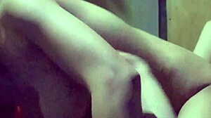 Cute Couple's Passionate Kissing Plays with Hairy Vagina Close-Up
