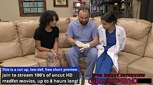 Petite Brunette Nurse Nicole Luva Spreads Hairy Pussy In Latex Hospital Gape Exam