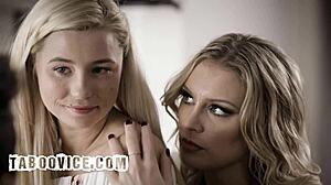 Kinky Stepmom Kenzie Taylor Spanks and Threesomes with Stepdaughter!