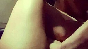 Cute Couple's Passionate Kissing Plays with Hairy Vagina Close-Up
