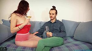 boyfriend ignores me so lover fucks me on couch!
