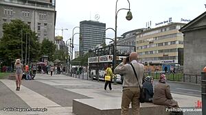 Pierced Pussy Blonde Bound And Fucked Hard In Public!
