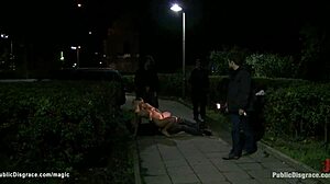 Pierced Pussy Blonde Bound And Fucked Hard In Public!