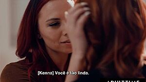 aidra fox tempts kenna james into wet lesbian pussy licking orgasm fest