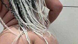 brazilian curvy babe showers big tits ass clit in solo tease