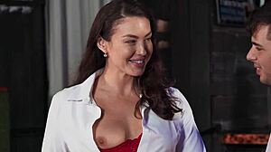 in the dimly lit bar she finds reality kings' special gloryhole full of eager cocks waiting