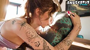 tattooed lesbian goths finger gaping assholes dildo play squirting