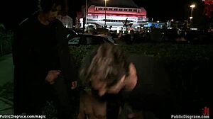 Pierced Pussy Blonde Bound And Fucked Hard In Public!