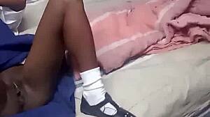 Daddy, watch this black teen 18+ suck my vibe hard!