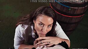 in the dimly lit bar she finds reality kings' special gloryhole full of eager cocks waiting