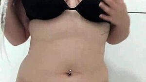 brazilian curvy babe showers big tits ass clit in solo tease