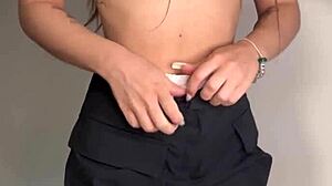 stockings hoe's hard nipples gape asshole deep with dildo squirt