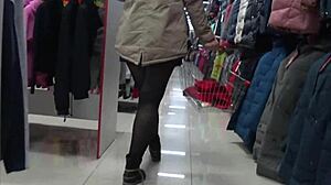 a sneaky fitting room cam spies juicy russian pawg legs nylon tits mall voyeur