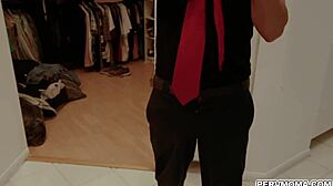 sheena ryder strokes stepson's cock before his date