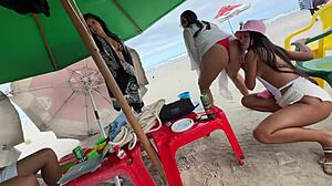 Maya hyuga and bia andrade score ted's spring break beach 4some!