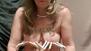 Slave f tries degrading vibes solo anal bound session