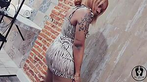 Ebony Stripper Twerks Booty in Sexy Club Dress