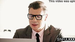 office couple sneaks juicy blowjob deepthroat doggystyle on desk