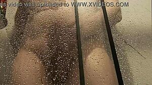 showering steamy monster cock load explosion closeup
